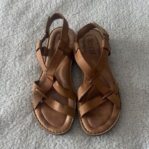Born Gladiator Brown Leather Sandals Size 9